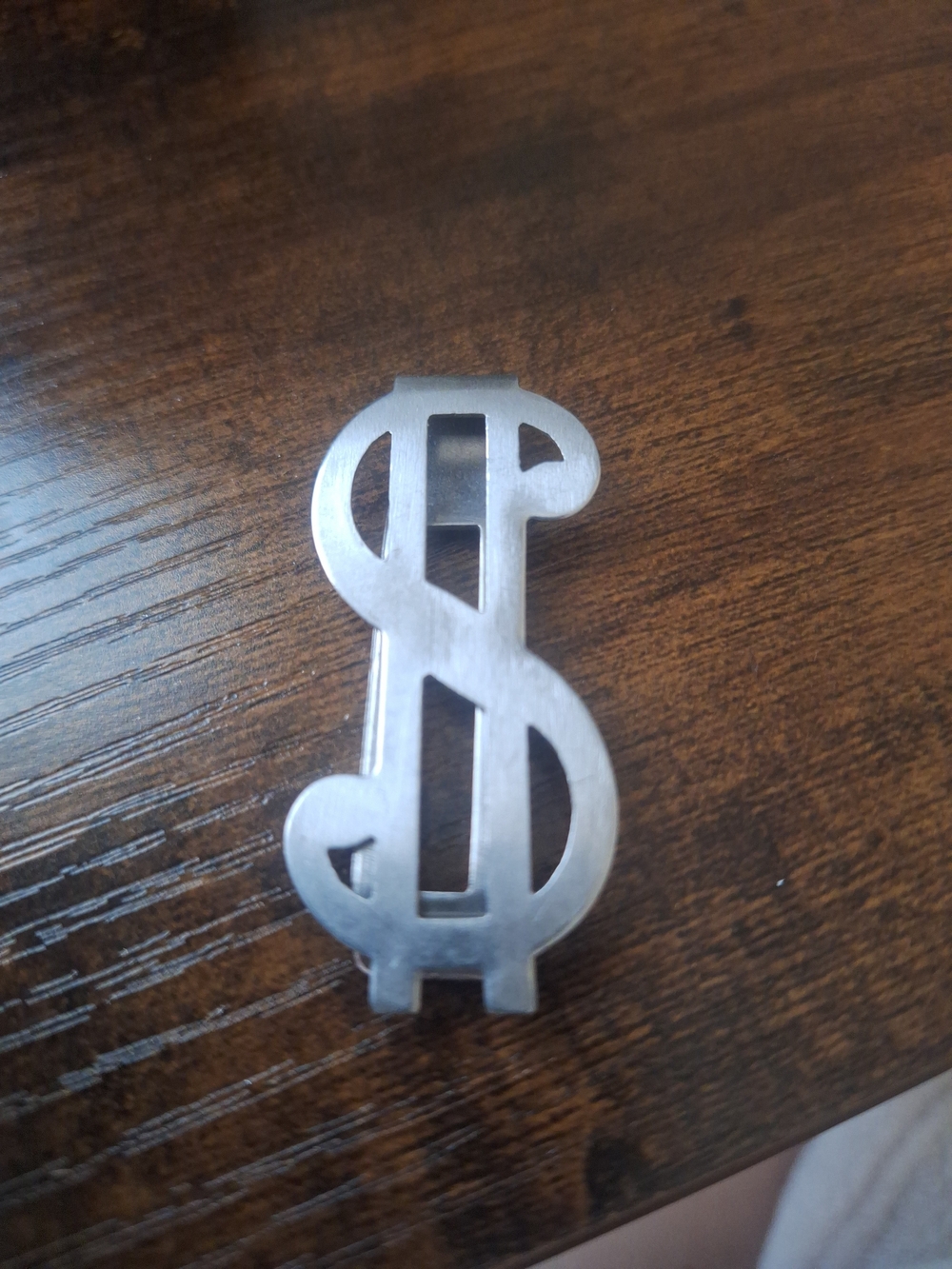 Vintage 2" Silver Dollar Sign Money Clip Slightly Worn